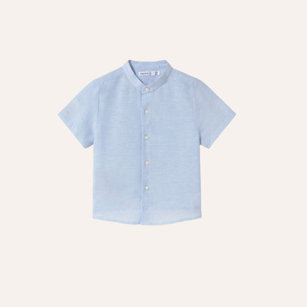 Camisa celeste manga corta cuello mao mayoral