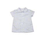 Camisa cruzada flor azul