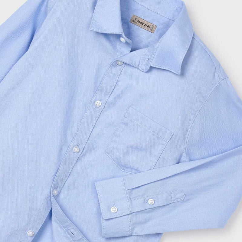 Camisa bolsillo manga larga básica