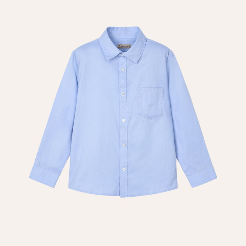 Camisa bolsillo manga larga básica