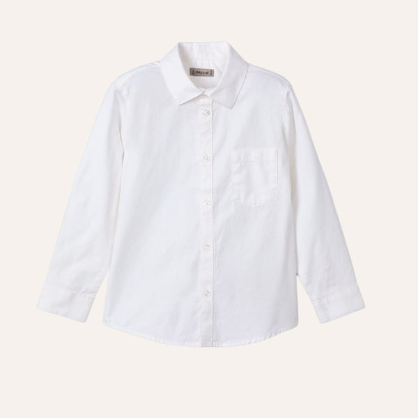 Camisa bolsillo manga larga básica