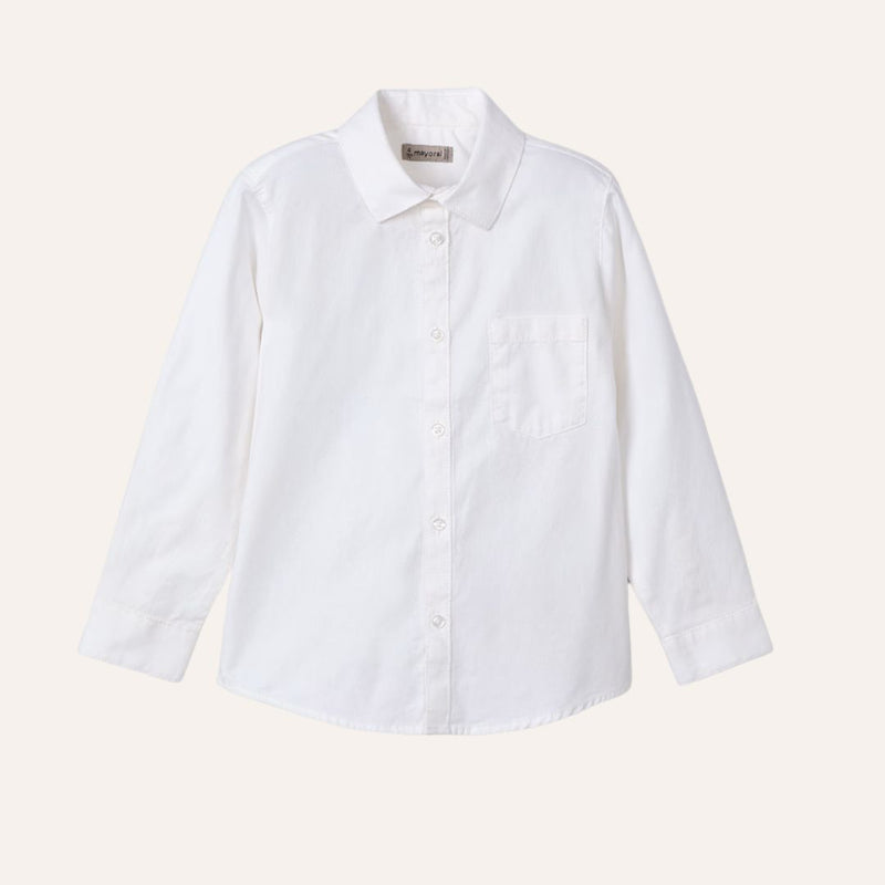 Camisa bolsillo manga larga básica