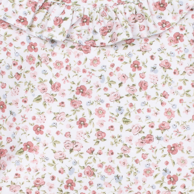 Blusa villela flor coral cuello volante