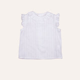 Camisa batista cuello arlequín crudo