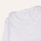 Body algodón manga larga cuello perforado abierto