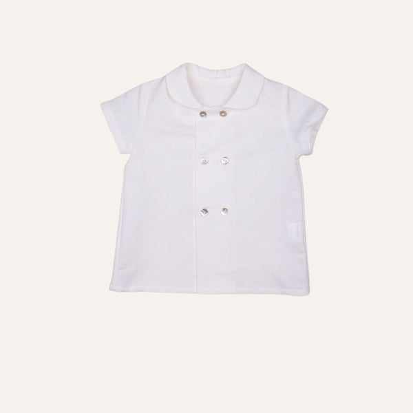 Camisa cruzada hilo cuello bebé