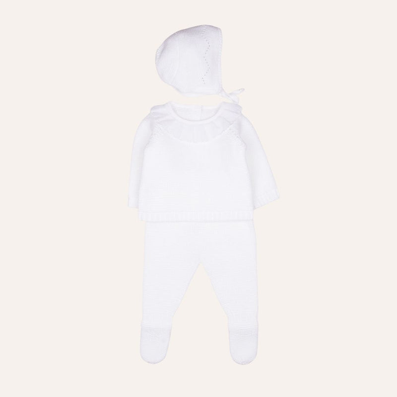 Conjunto bebe punto bobo cuello volante