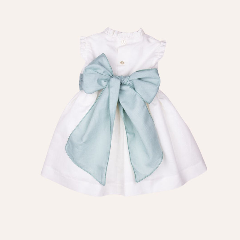 Vestido hilo sin mangas con fajin