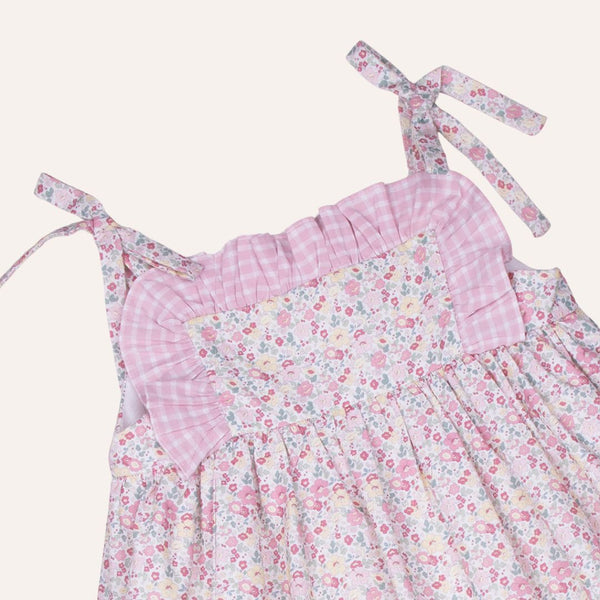 Vestido infantil rosa empolvado Familia Maldivas