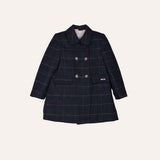 Abrigo cruzado cuadros azules