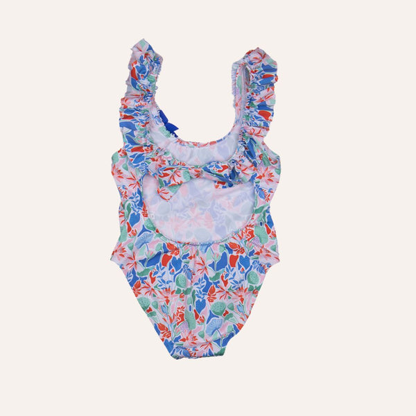 Traje de baño azulón flor