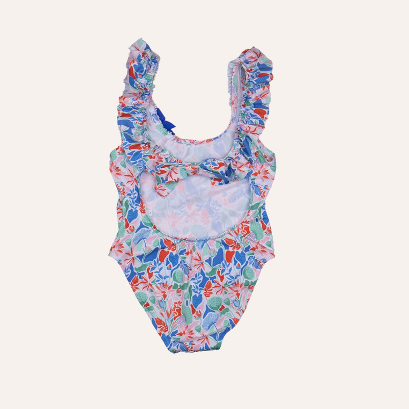 Traje de baño azulón flor