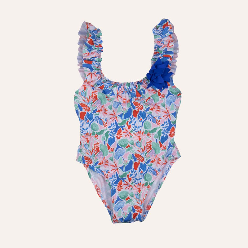 Traje de baño azulón flor