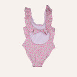 Traje de baño rosa flor primavera