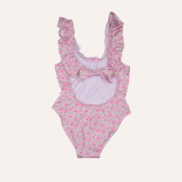 Traje de baño rosa flor primavera