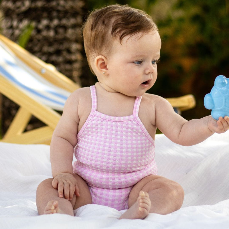 Bañador cuadritos rosas y blancos