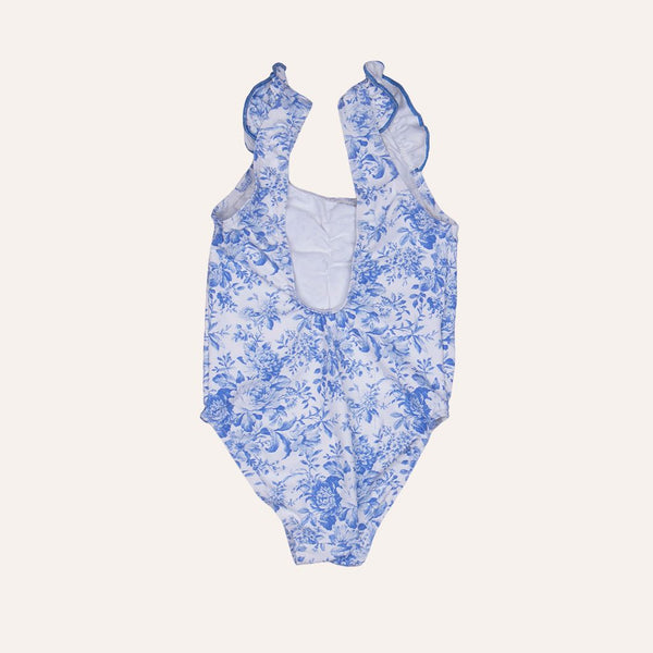 Traje de baño Toile de Jouy azul