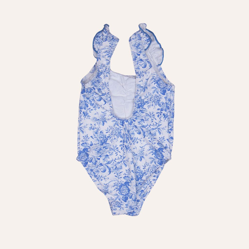Traje de baño Toile de Jouy azul