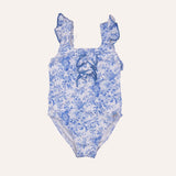 Traje de baño Toile de Jouy azul