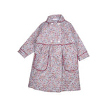 Bata niña flores vivo granate