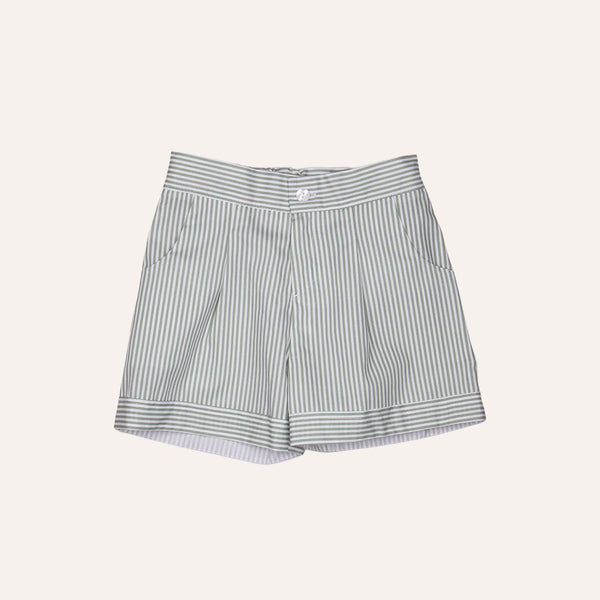 Pantalón rayas verdes corto niña