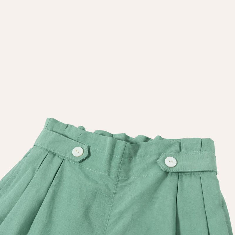 Pantalón corto niña pretina botones