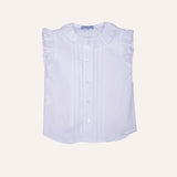 Camisa cuello volante blanca sin mangas