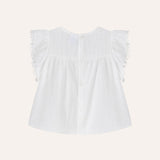 Blusa blanca manga alita borlita