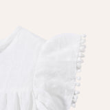 Blusa blanca manga alita borlita