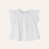 Blusa blanca manga alita borlita
