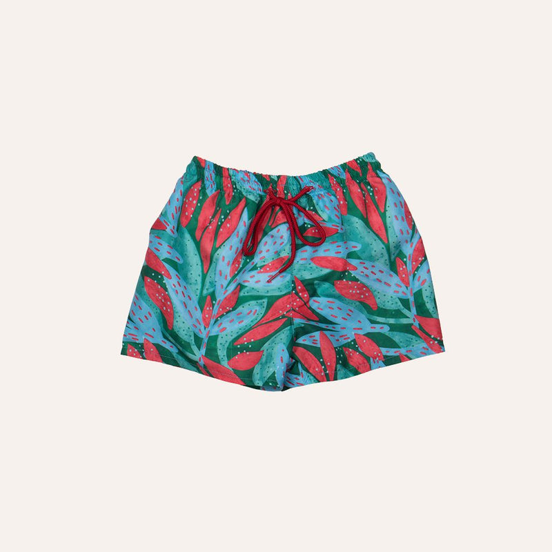 Boxer tela hojas verde