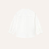 Camisa lino cuello mao blanco roto