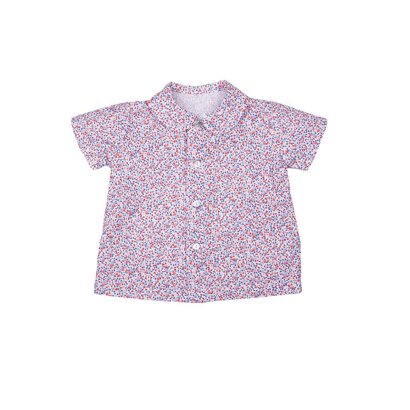 Blusa manga corta flor coral