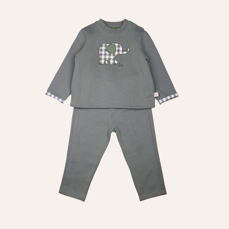 Chándal elefante cuadros verdes.