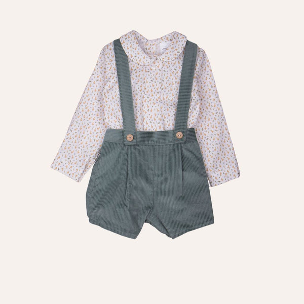 Conjunto tirantes verde pollitos