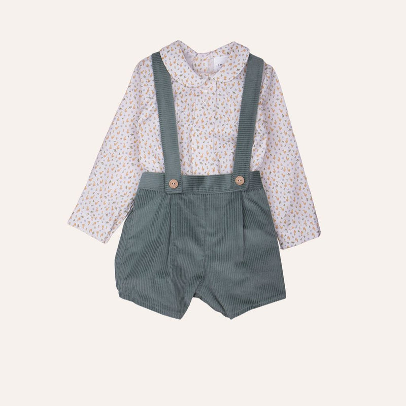 Conjunto tirantes verde pollitos