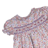 Vestido nido granate villela, cuello volante