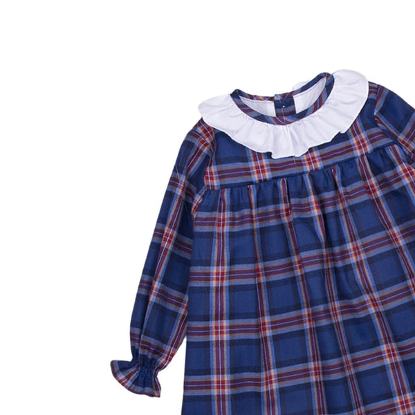 Vestido escocés azul