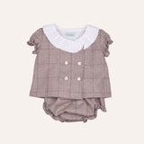 Jesusito cruzado beige con volante