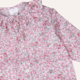 Pijama volante flores rosas