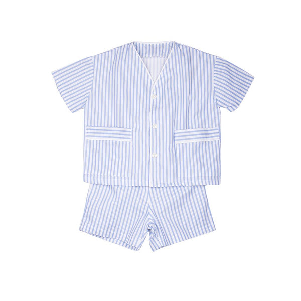 Pijama niño rayas celeste