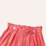 Pantalón corto niña pretina botones