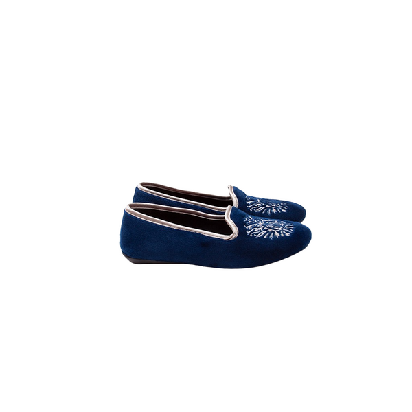 Slipper terciopelo bordado