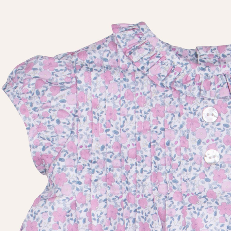 Vestido clásico flor rosa