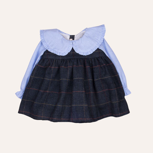 Vestido Gabriela cuadros marino