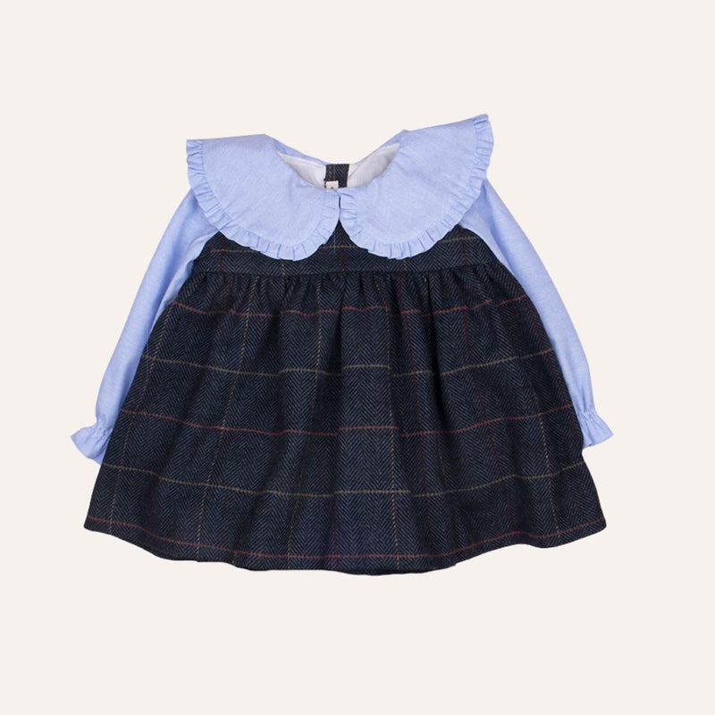 Vestido Gabriela cuadros marino