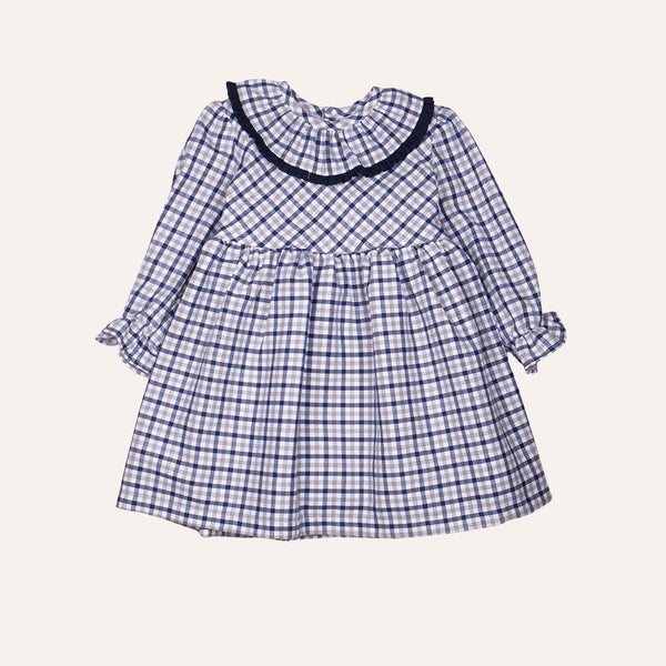 Vestido cuadros marino