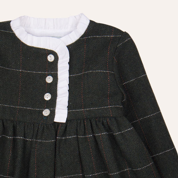 Vestido cuadros verdes