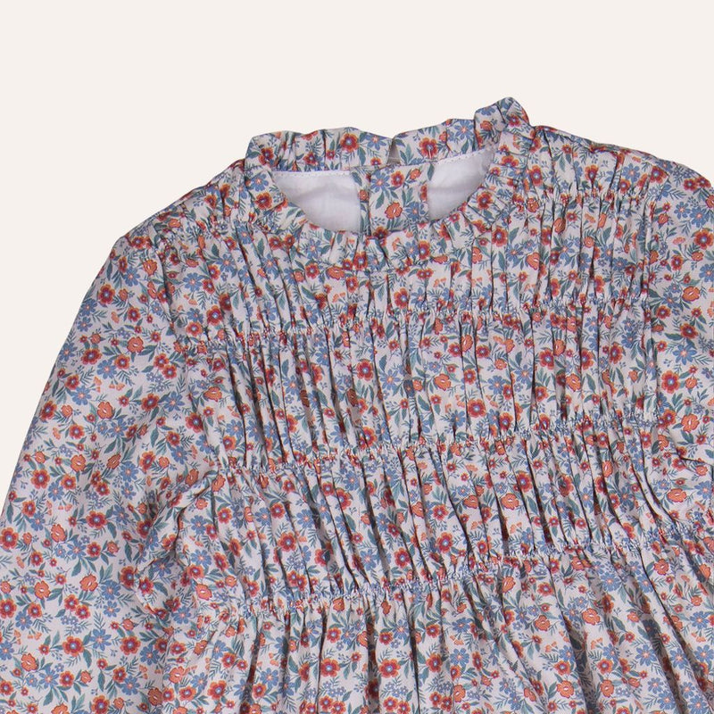 Vestido engomado flores naranjas