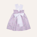 Vestido engomado flores rosas y capullitos amarillos